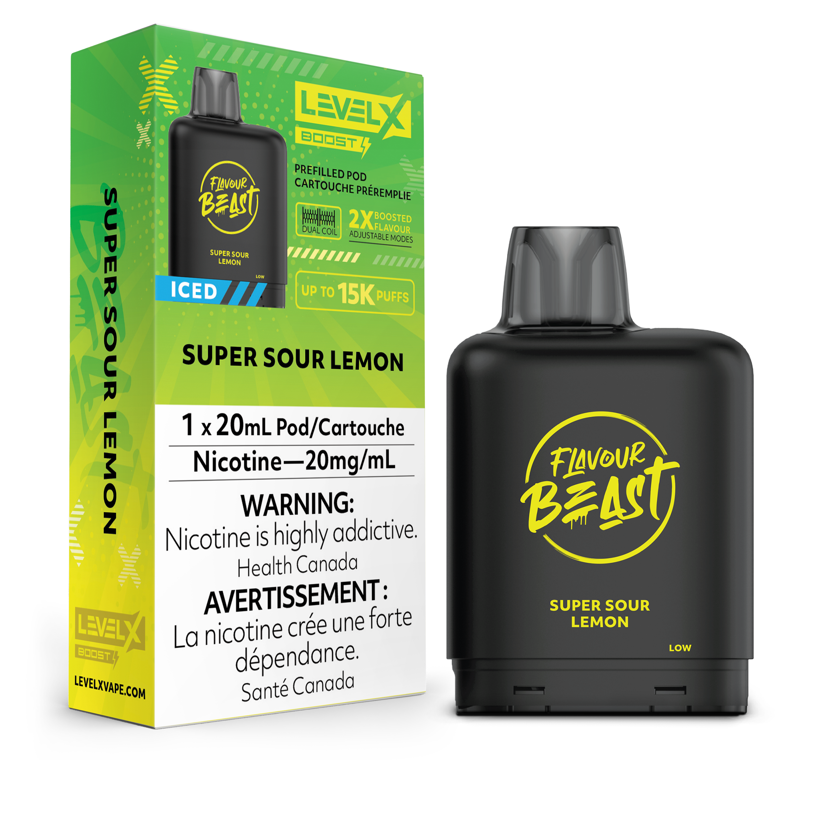 SUPER SOUR LEMON ICED - LEVEL X FB BOOST (20mL) (ONTARIO)