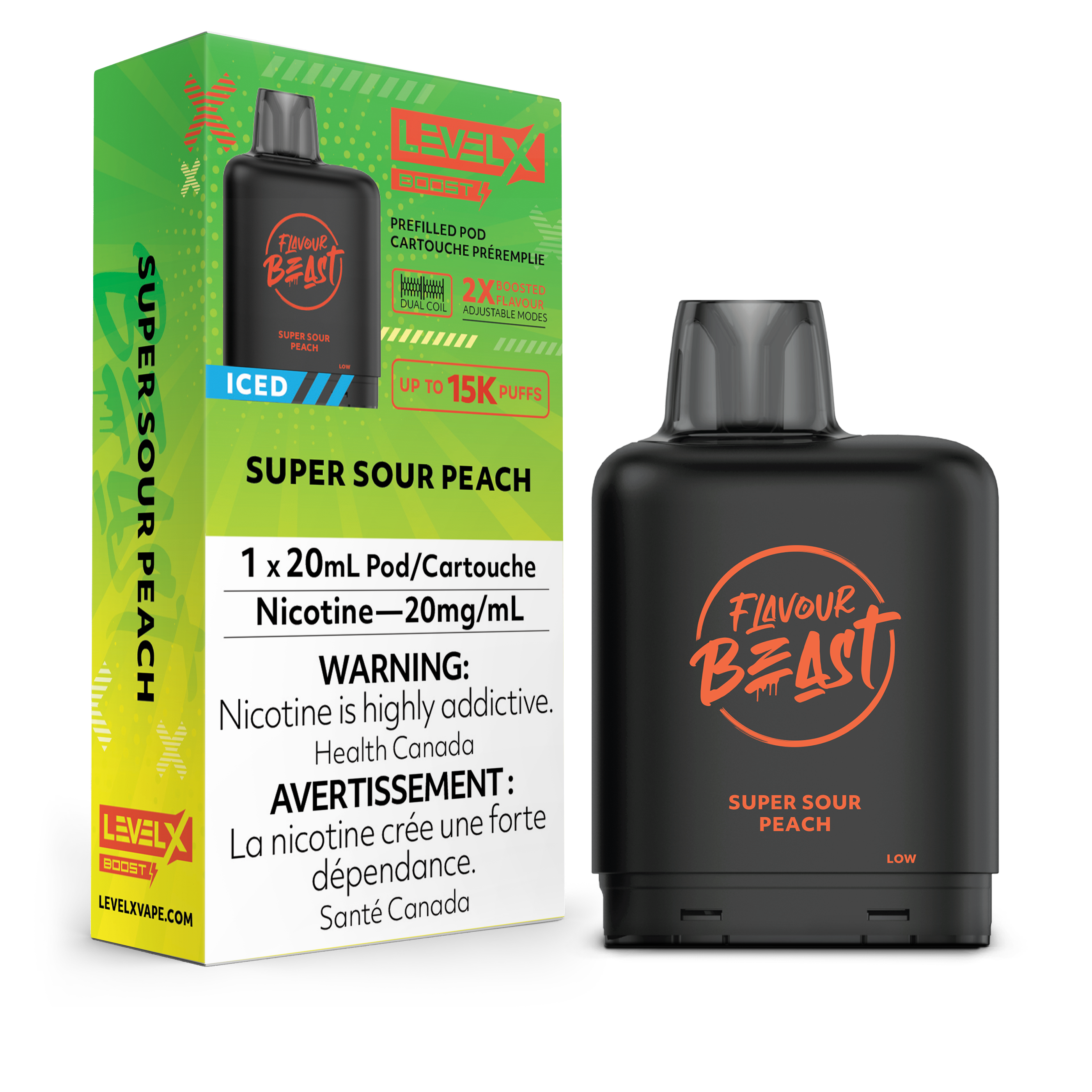 SUPER SOUR PEACH ICED - LEVEL X FB BOOST (20mL) (ONTARIO)