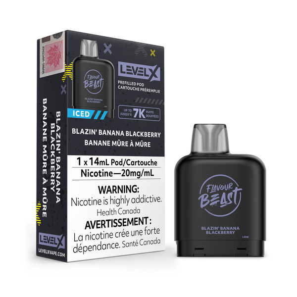 BLAZIN' BANANA BLACKBERRY ICED - LEVEL X FLAVOUR BEAST POD (14mL)