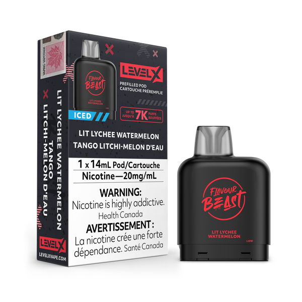 LIT LYCHEE WATERMELON ICED - LEVEL X FLAVOUR BEAST POD (14mL)