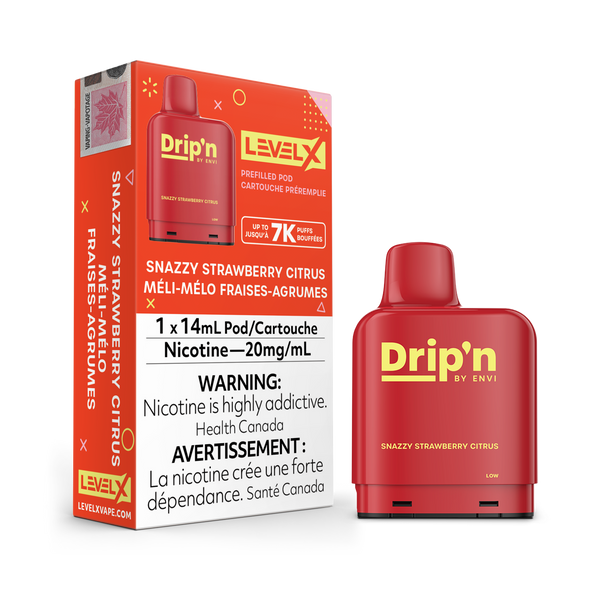 SNAZZY STRAWBERRY CITRUS - LEVEL X DRIP'N POD (14mL)