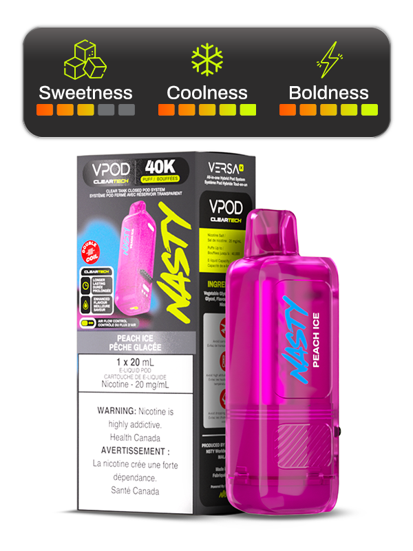 PEACH ICE VPOD - VERSA X BY NASTY (20mL) *VERSA X DEVICE REQUIRED*