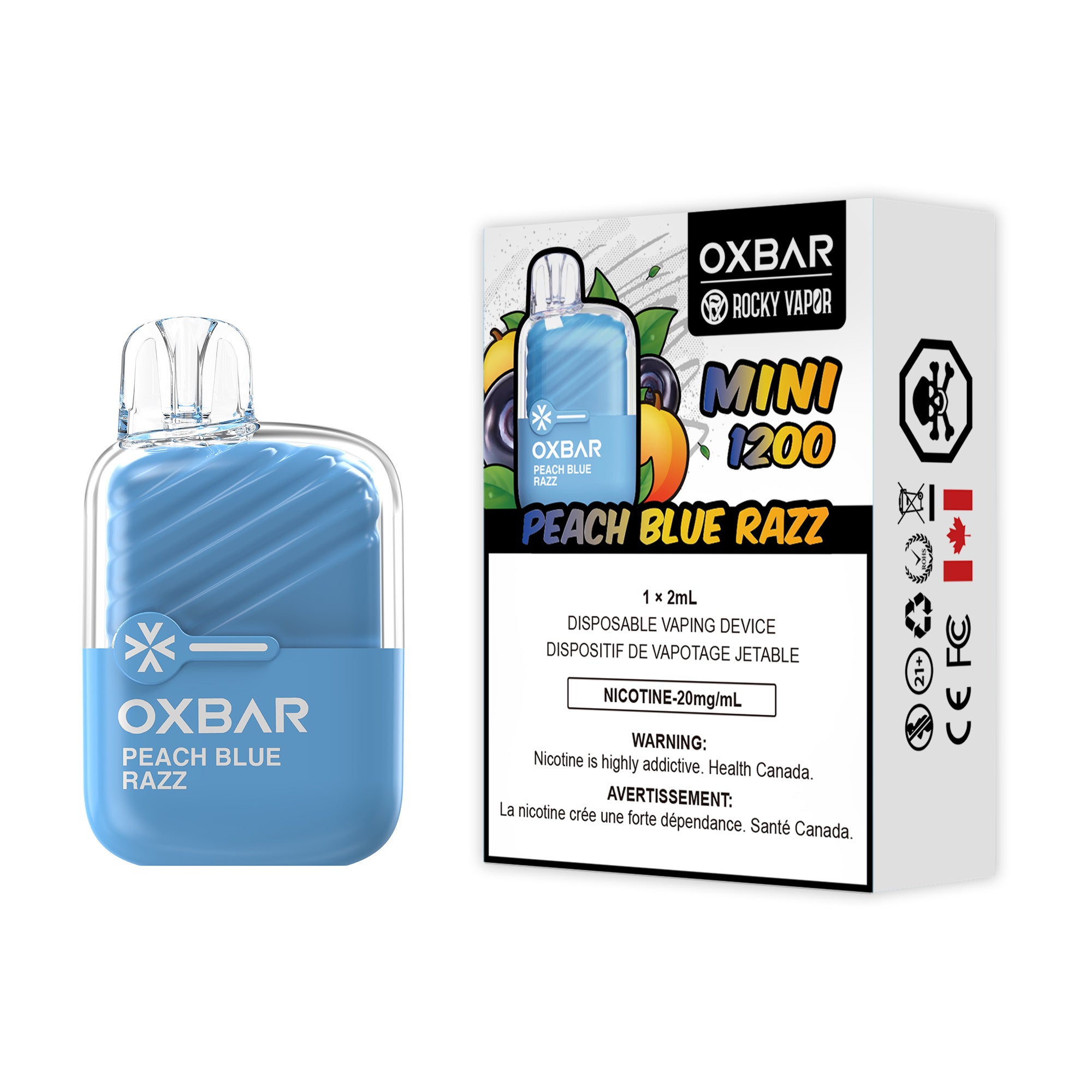 PEACH BLUE RAZZ - OXBAR MINI 1200 (ONTARIO)