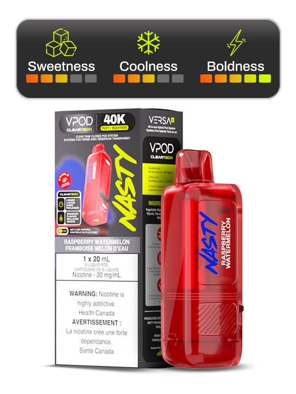 RASPBERRY WATERMELON VPOD - VERSA X BY NASTY (20mL) *VERSA X DEVICE REQUIRED*