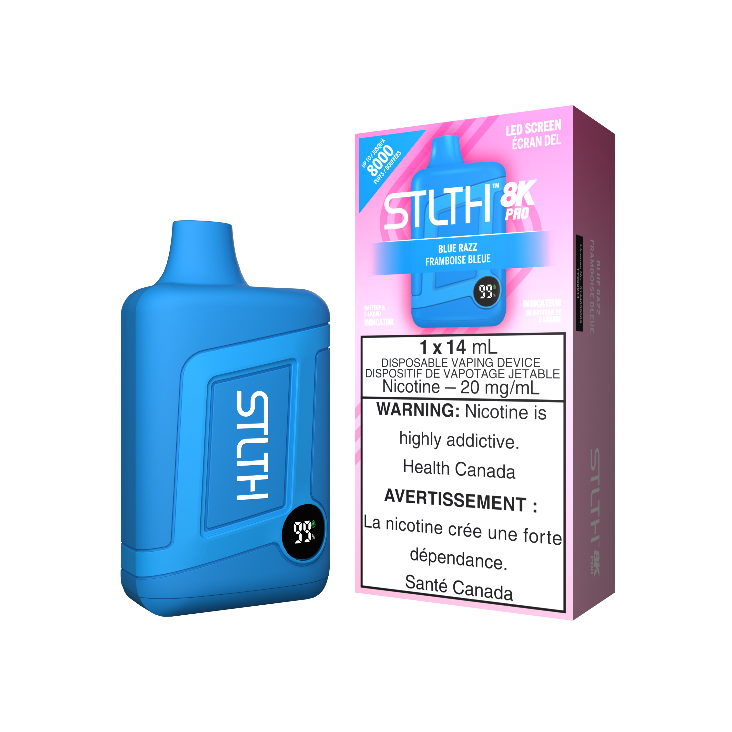 STLTH BOX 8K PRO DISPOSABLE - BLUE RAZZ (NON ICED) (ONTARIO)