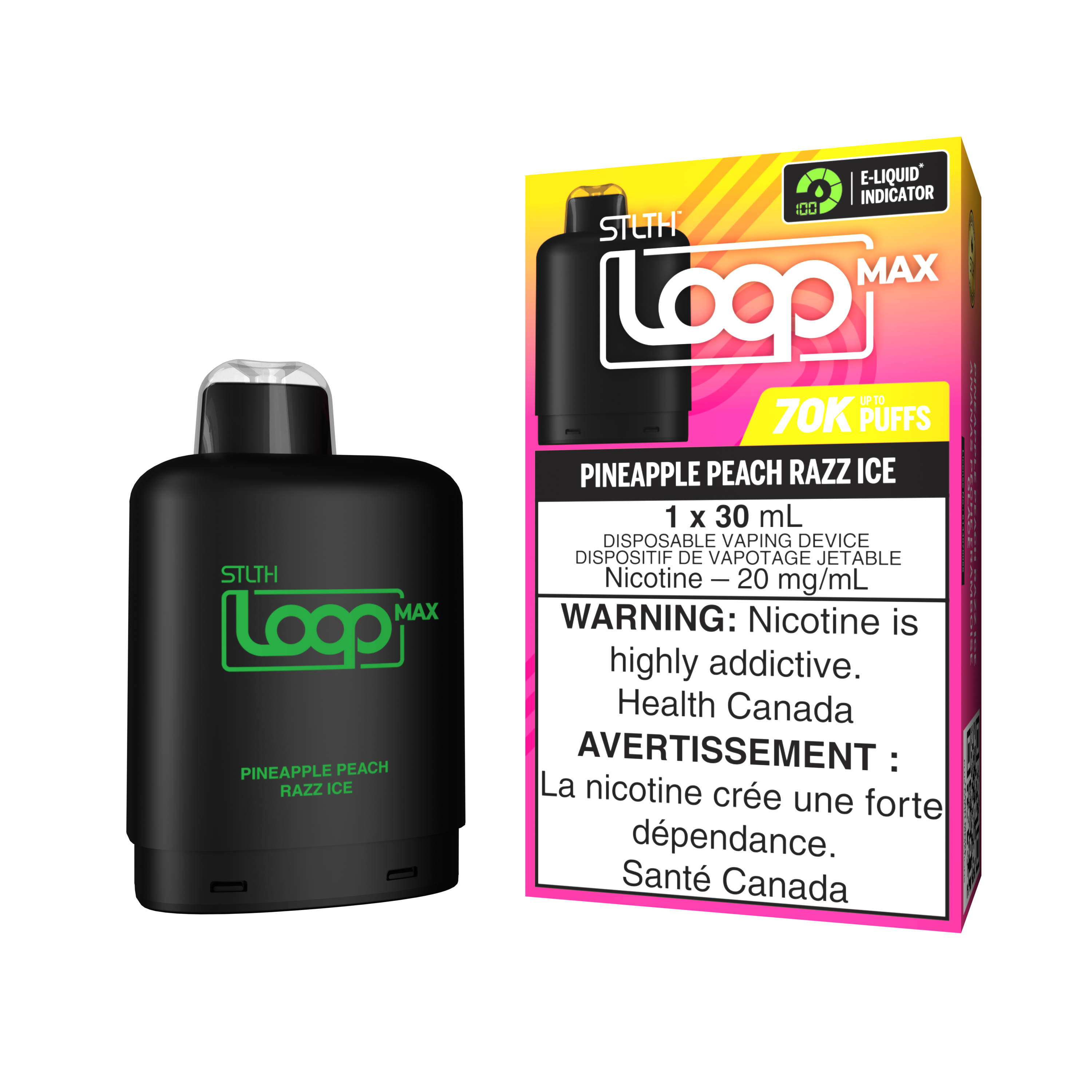 PINEAPPLE PEACH RAZZ ICE - STLTH LOOP MAX (30mL) (ONTARIO)