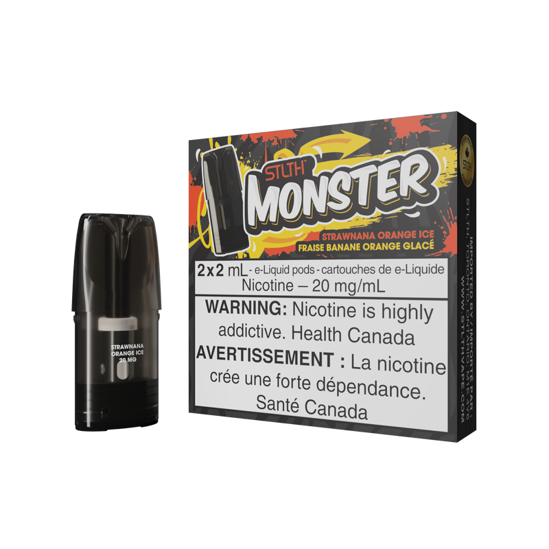 STLTH MONSTER POD PACK STRAWNANA ORANGE ICE