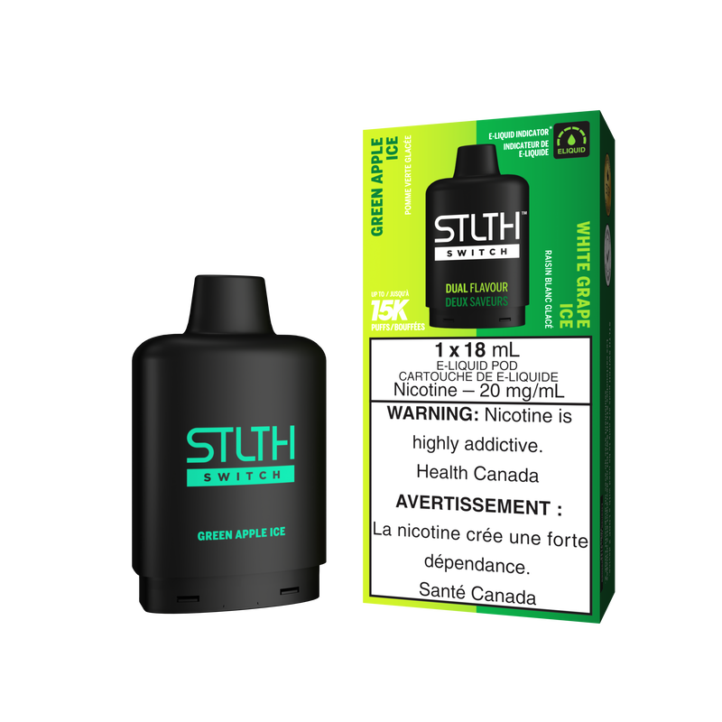 GREEN APPLE ICE & WHITE GRAPE ICE - STLTH SWITCH (18mL) (ONTARIO)