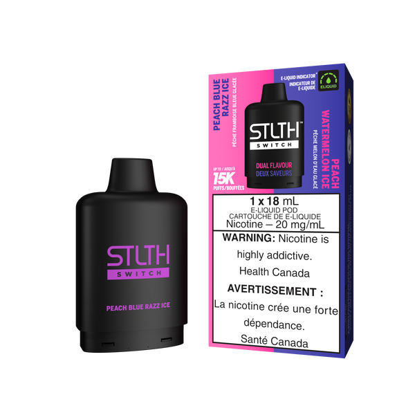 PEACH BLUE RAZZ ICE & PEACH WATERMELON ICE - STLTH SWITCH (18mL) (ONTARIO)