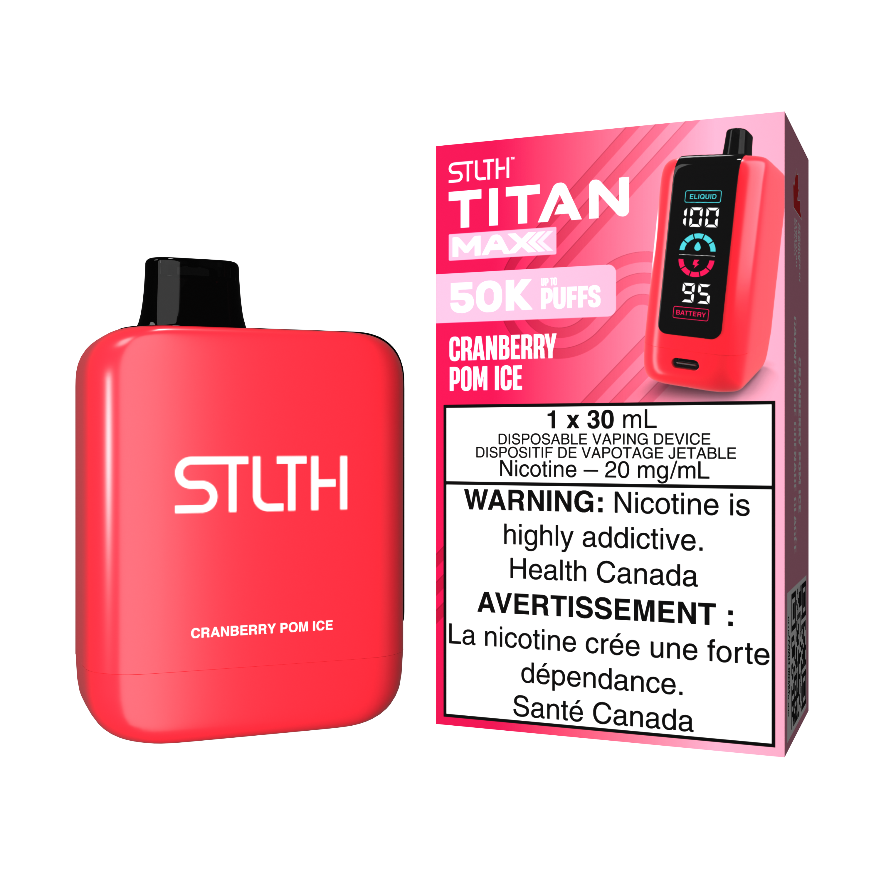 CRANBERRY POM ICE - STLTH TITAN MAX DISPOSABLE (30mL) (ONTARIO)