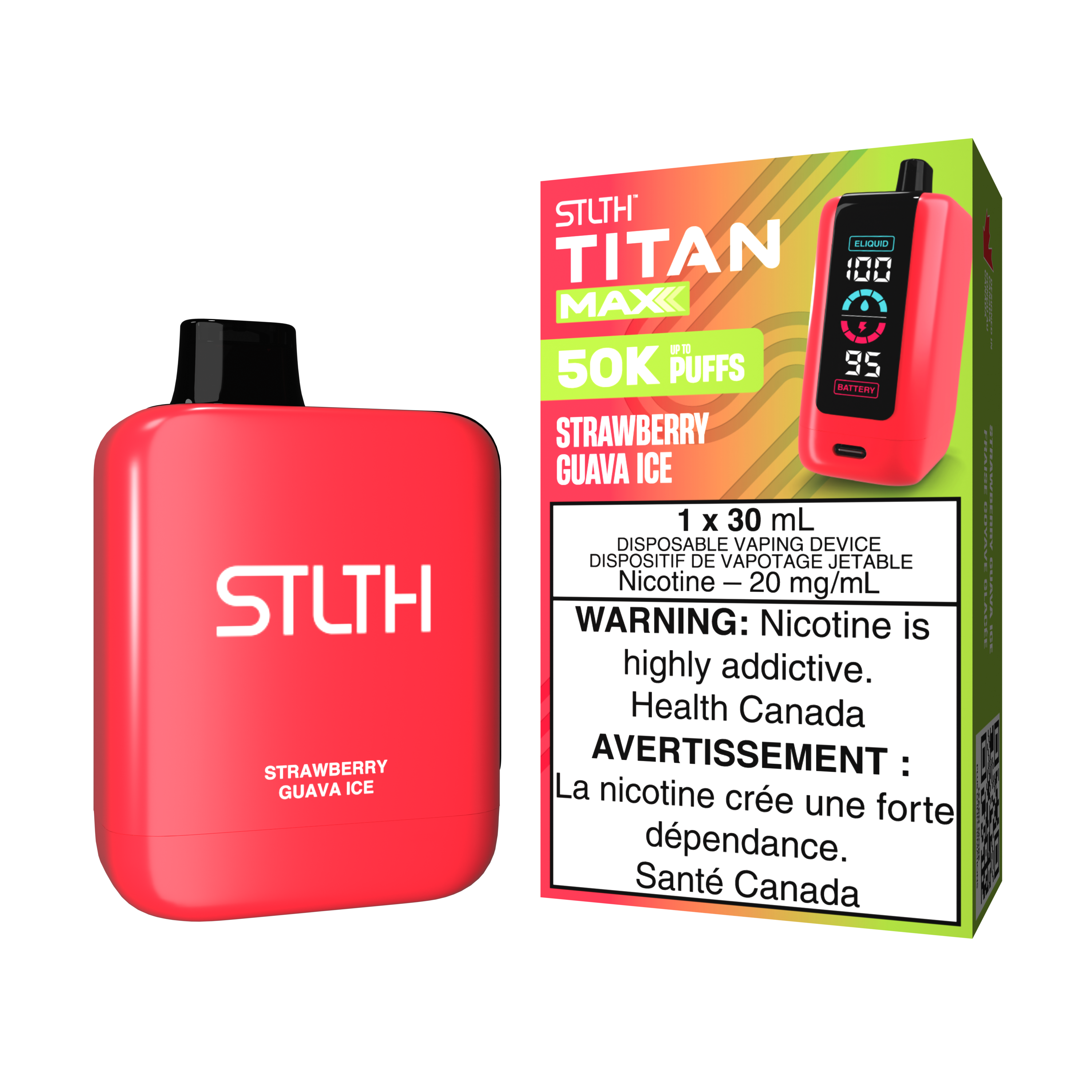 STRAWBERRY GUAVA ICE - STLTH TITAN MAX DISPOSABLE (30mL) (ONTARIO)