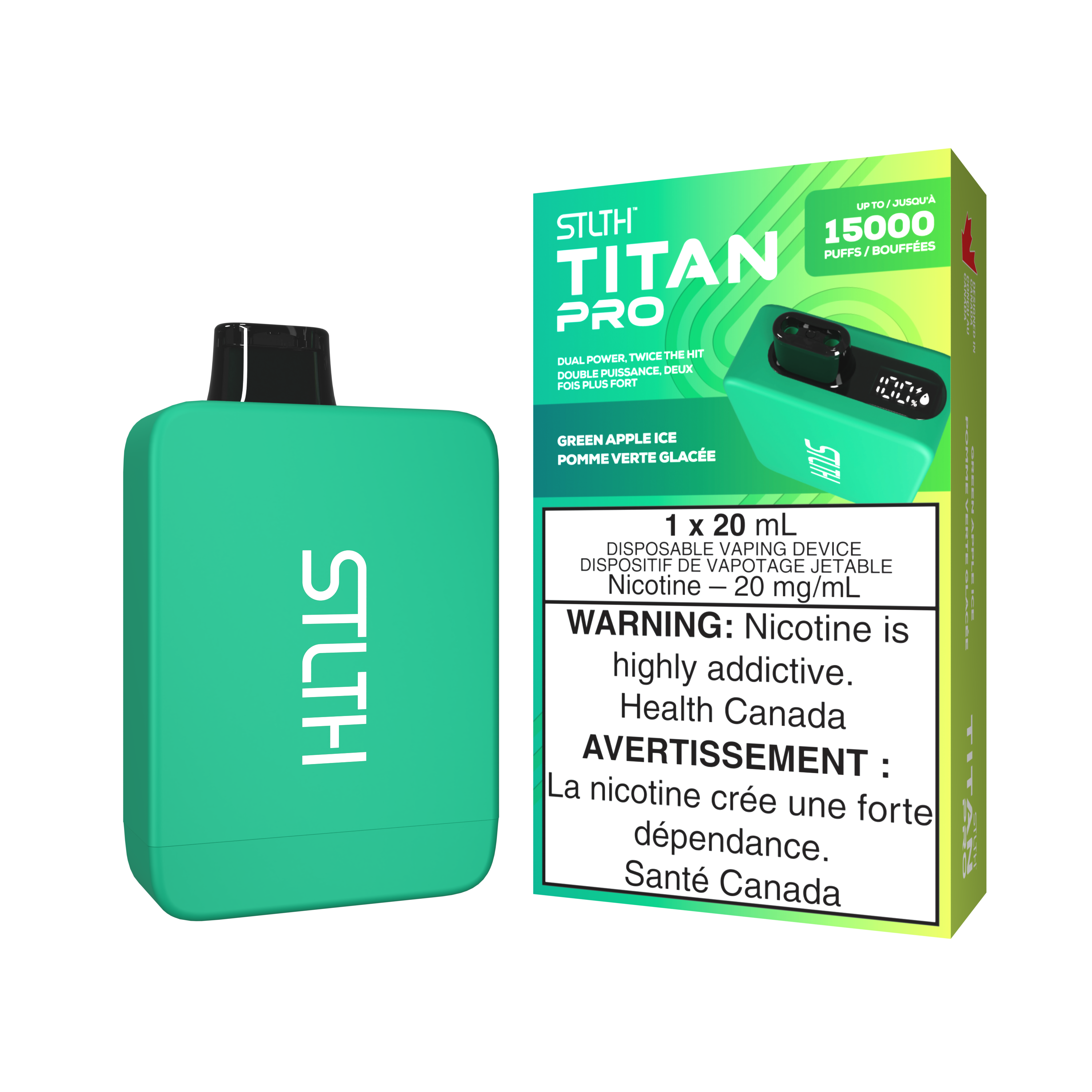 GREEN APPLE ICE - STLTH TITAN PRO (20mL) (ONTARIO)