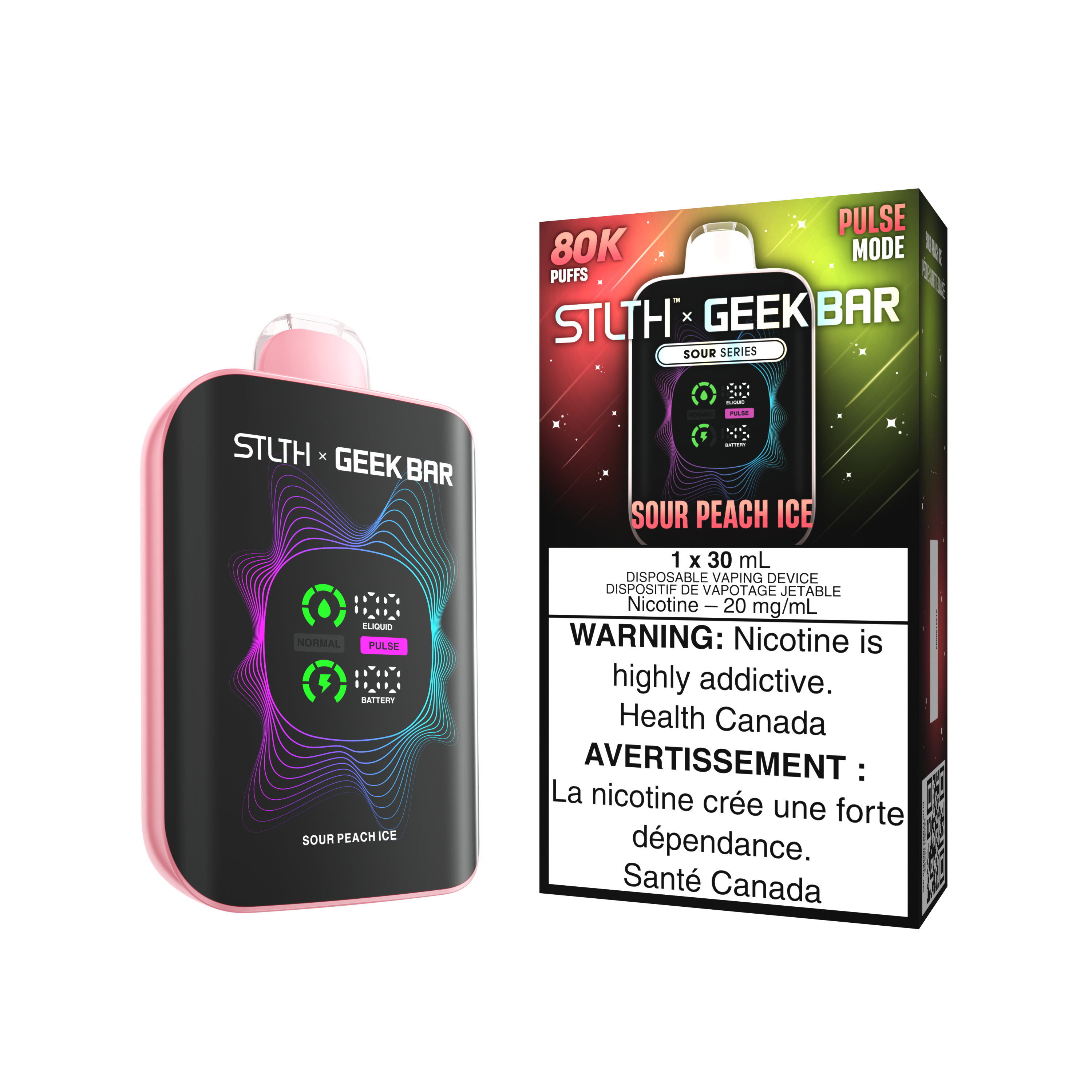 SOUR PEACH ICE - STLTH X GEEK BAR DISPOSABLE (30mL)