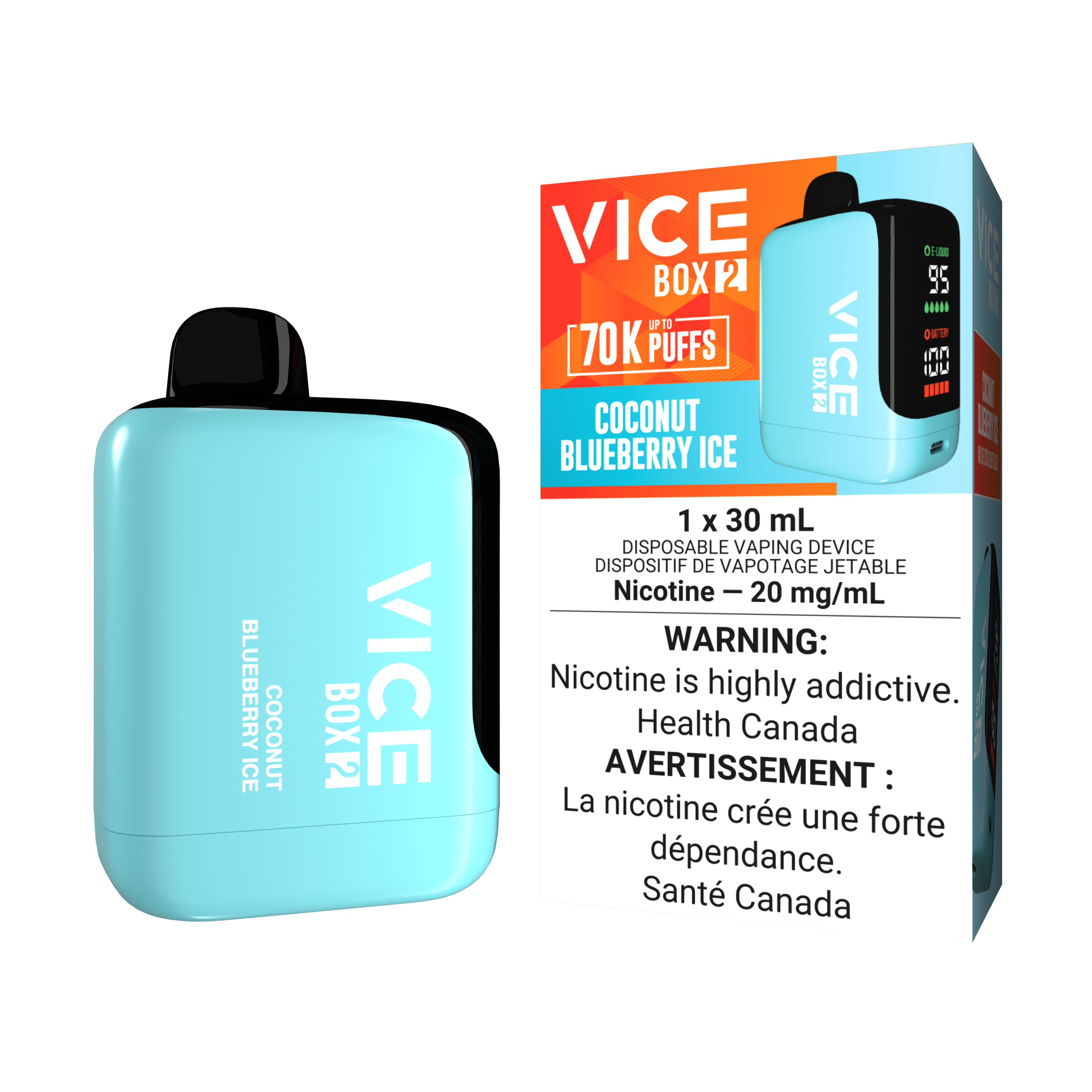 COCONUT BLUEBERRY ICE - VICE BOX 2 DISPOSABLE (ONTARIO)