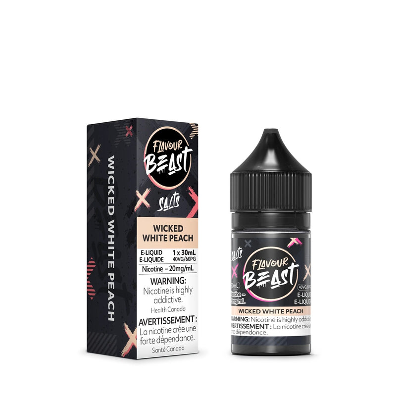 WICKED WHITE PEACH - FLAVOUR BEAST E LIQUID (30mL) (ONTARIO)