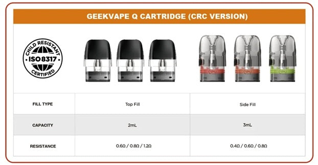 GEEKVAPE Q REPLACEMENT POD (3 PACK) [CRC] (SONDER Q)