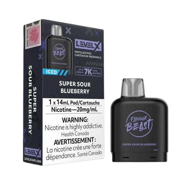 SUPER SOUR BLUEBERRY ICED - LEVEL X FLAVOUR BEAST POD (14mL)
