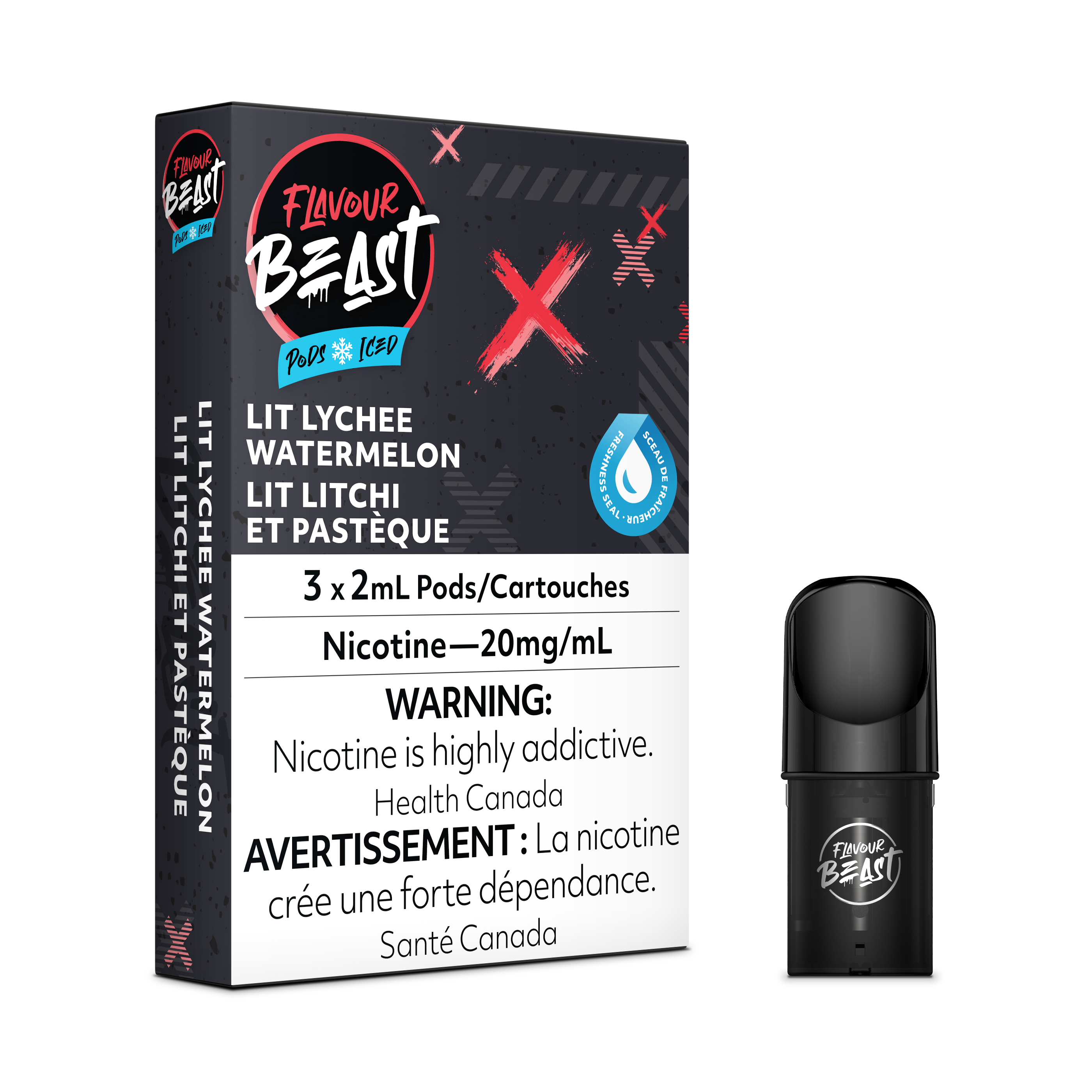 LIT LYCHEE WATERMELON - FLAVOUR BEAST PODS (ONTARIO)