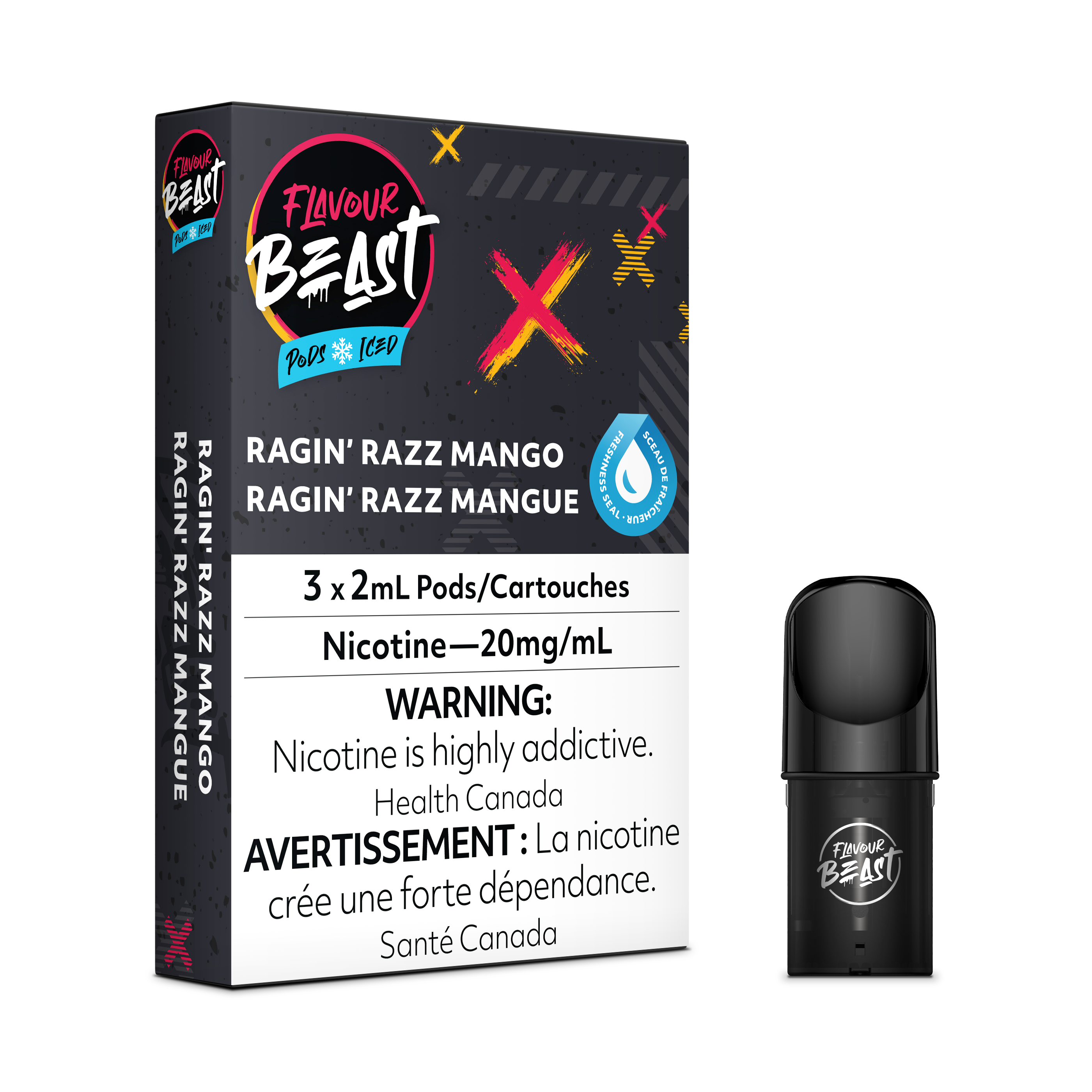 RAGIN' RAZZ MANGO - FLAVOUR BEAST PODS (ONTARIO)